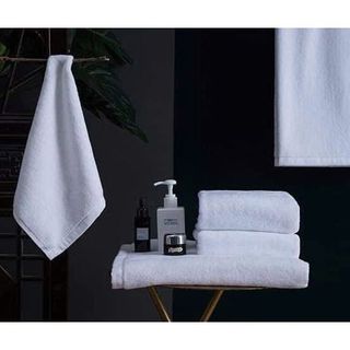 Khăn tắm trắng khách sạn cỡ lớn, khăn trải giường spa cotton cao cấp, KT 90x190, 80x160cm