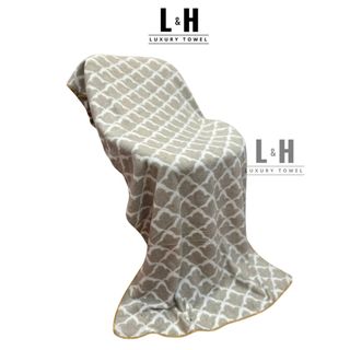Khăn tắm lông cừu cỡ lớn, Trám Chéo, KT 70x140cm, thấm hút tốt
