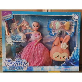Bộ Đồ Chơi Búp Bê Công Chúa Elsa Kèm Phụ Kiện Trang Điểm Làm Đẹp, Búp Bê Cho Bé Gái, Búp Bê Tóc Mây