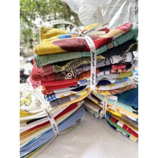 Set 10 khăn mặt MJ hoạt hình cho bé 34x34, mềm, đẹp, thấm hút tốt