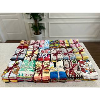 Set 10 khăn mặt MJ hoạt hình cho bé 34x34, mềm, đẹp, thấm hút tốt