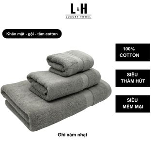 Khăn Tắm Gội Đầu Lau Mặt BASIC Dùng Cho Gia Đình Spa Khách Sạn 100% Cotton Thấm Hút Không Ra Màu
