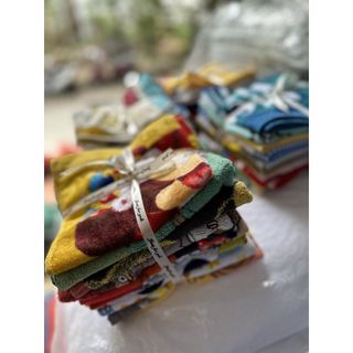 Set 10 khăn mặt MJ hoạt hình cho bé 34x34, mềm, đẹp, thấm hút tốt