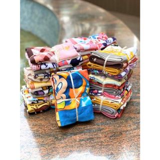 Set 10 khăn mặt MJ hoạt hình cho bé 34x34, mềm, đẹp, thấm hút tốt