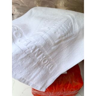 Khăn trắng Lau đầu, khăn mặt cho khách sạn logo kt 35x80cm, 120g