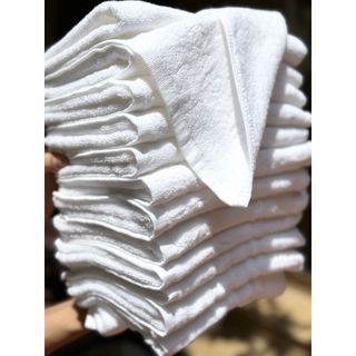Khăn trắng Lau đầu, khăn mặt cho khách sạn logo kt 35x80cm, 120g