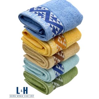 Khăn Mặt Viền Sóng 100% Cotton Tân Thịnh KT 30x50cm, Mềm Mại, Thấm Hút Tốt