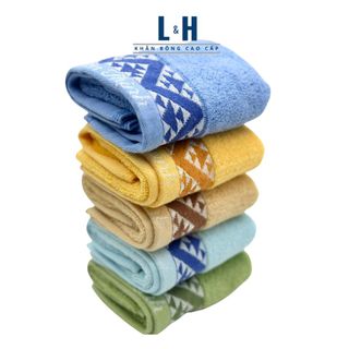 Khăn Mặt Viền Sóng 100% Cotton Tân Thịnh KT 30x50cm, Mềm Mại, Thấm Hút Tốt