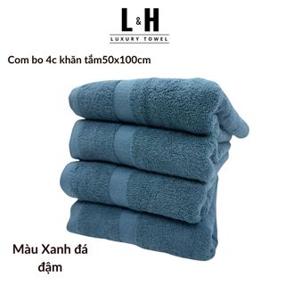 Combo 4c Khăn tắm Basic Kokoya cỡ vừa 50x100cm, thấm hút nước tốt, không phai màu (tặng 4 khăn lau MJ)