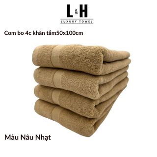 Combo 4c Khăn tắm Basic Kokoya cỡ vừa 50x100cm, thấm hút nước tốt, không phai màu (tặng 4 khăn lau MJ)
