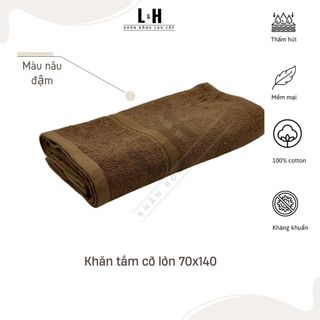 Khăn tắm cotton cao cấp L&H cỡ lớn 70x140cm, mềm mịn, không bám bông, thấm hút tốt