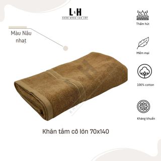 Khăn tắm cotton cao cấp L&H cỡ lớn 70x140cm, mềm mịn, không bám bông, thấm hút tốt