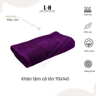 Khăn Tắm Cotton Cao Cấp HANOITEX Cỡ Lớn 70x140cm, Mềm Mịn, Không Xù Lông, Thấm Hút