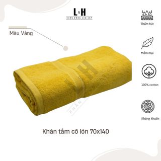 Khăn tắm cotton cao cấp L&H cỡ lớn 70x140cm, mềm mịn, không bám bông, thấm hút tốt