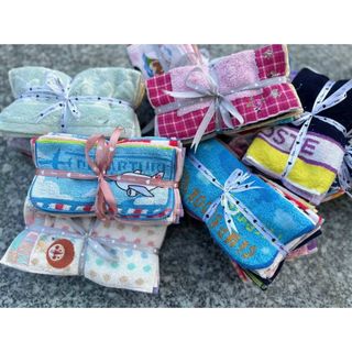 Set 10 khăn tay nhỏ MJ 20x20cm cho bé, hình ngộ nghĩnh, đáng yêu