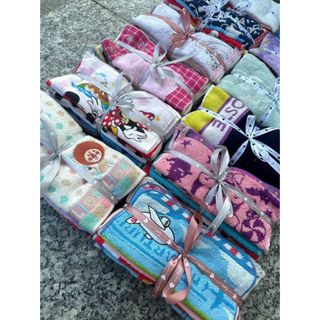 Set 10 khăn tay nhỏ MJ 20x20cm cho bé, hình ngộ nghĩnh, đáng yêu