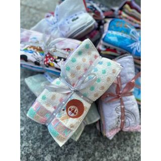 Set 10 khăn tay nhỏ MJ 20x20cm cho bé, hình ngộ nghĩnh, đáng yêu