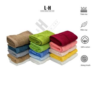 Khăn mặt cotton L&H 30x50cm, mềm mịn, không bám bông, thấm hút tốt