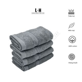 Khăn mặt cotton L&H 30x50cm, mềm mịn, không bám bông, thấm hút tốt