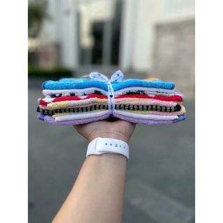 Set 10 khăn tay nhỏ MJ 20x20cm cho bé, hình ngộ nghĩnh, đáng yêu