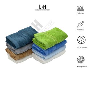 Khăn mặt cotton L&H 30x50cm, mềm mịn, không bám bông, thấm hút tốt