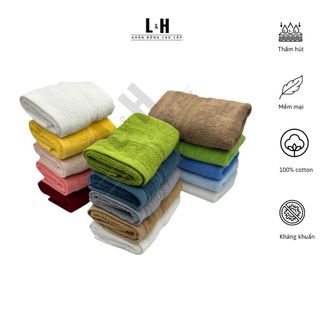 Khăn mặt cotton L&H 30x50cm, mềm mịn, không bám bông, thấm hút tốt