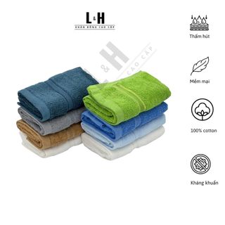 Khăn Mặt Cao Cấp HANOITEX 30*50cm 100% Cotton Mềm Mại, Thấm Hút, Kháng Khuẩn