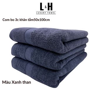 Combo 3c Khăn tắm Basic Kokoya cỡ vừa 50x100cm, thấm hút nước tốt, không phai màu (tặng 3 khăn lau MJ)