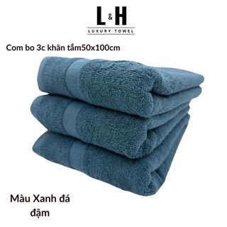 Combo 3c Khăn tắm Basic Kokoya cỡ vừa 50x100cm, thấm hút nước tốt, không phai màu (tặng 3 khăn lau MJ)