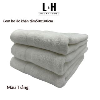 Combo 3c Khăn tắm Basic Kokoya cỡ vừa 50x100cm, thấm hút nước tốt, không phai màu (tặng 3 khăn lau MJ)