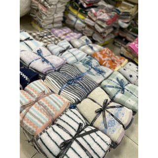 Bộ set 5c Khăn tắm hoa kẻ MJ 34x80cm
