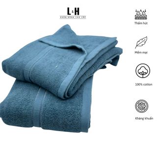Bộ 2 Khăn tắm 50x100cm L&H, thấm hút, không bám bông, không ra màu