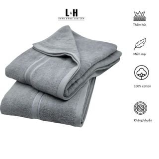 Bộ 2 Khăn tắm 50x100cm L&H, thấm hút, không bám bông, không ra màu