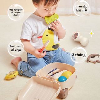 Đồ Chơi Gặm Nướu, Đồ Chơi Cho Bé Sơ Sinh, Bộ Xúc Xắc Gặm Nướu Cao Cấp Chất Liệu An Toàn cho bé