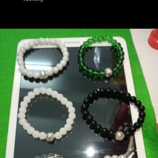 Chuỗi đủ màu sắc vòng tay 8li mix hạt kim loại