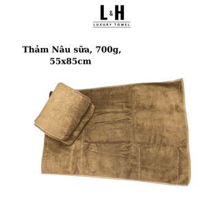 Thảm lau chân cotton Nâu sữa dày 700g, 55x85cm