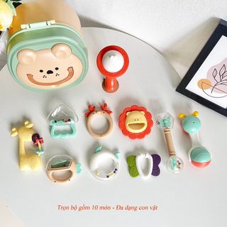 Đồ Chơi Gặm Nướu, Đồ Chơi Cho Bé Sơ Sinh, Bộ Xúc Xắc Gặm Nướu Cao Cấp Chất Liệu An Toàn cho bé