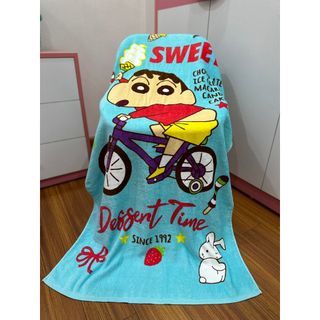 Khăn tắm MJ trẻ em cỡ lớn hoạt hình Shin cậu bé bút chì, KT 70x140cm