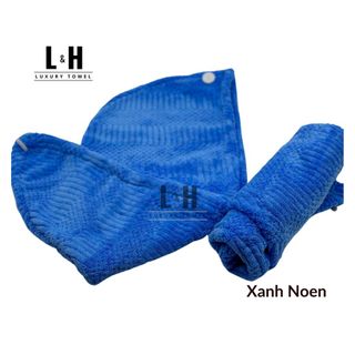 Khăn quấn ủ tóc lông cừu hạt gạo, lau khô siêu tốc