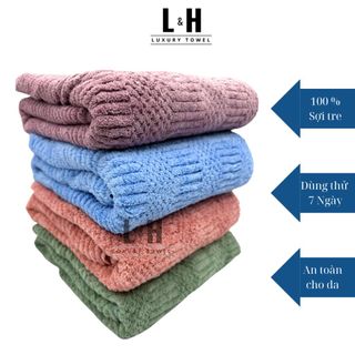 Khăn Tắm Sợi Tre Siêu Mềm Mại LC hạt gạo- Cỡ Lớn 70x140cm - Thấm Hút Bông Dày, 100% Sợi Tre Cao Cấp - Khách Sạn, Spa