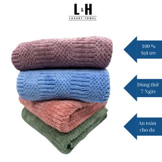 Khăn Tắm Sợi Tre Siêu Mềm Mại LC hạt gạo- Cỡ Lớn 70x140cm - Thấm Hút Bông Dày, 100% Sợi Tre Cao Cấp - Khách Sạn, Spa
