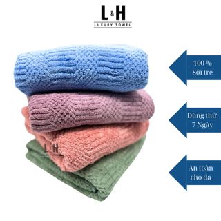 Khăn Tắm Sợi Tre Siêu Mềm Mại LC hạt gạo- Cỡ Lớn 70x140cm - Thấm Hút Bông Dày, 100% Sợi Tre Cao Cấp - Khách Sạn, Spa