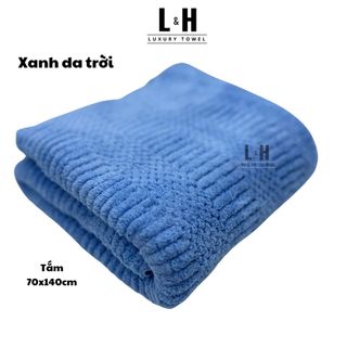 Khăn Tắm Sợi Tre Siêu Mềm Mại LC hạt gạo- Cỡ Lớn 70x140cm - Thấm Hút Bông Dày, 100% Sợi Tre Cao Cấp - Khách Sạn, Spa