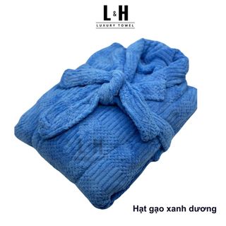 Áo choàng tắm cao cấp lông cừu kẻ sọc, vnxk