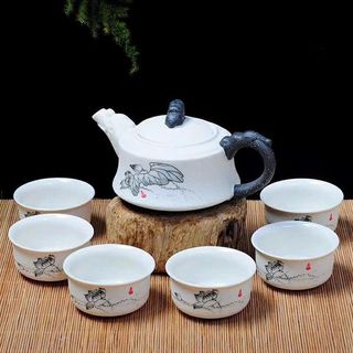 Bộ ấm chén cổ , ấm trà cổ hoa sen (THÙNG 24B)