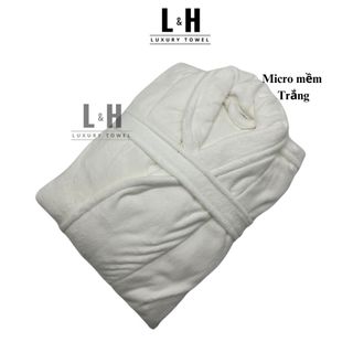 Áo Choàng Tắm Cao Cấp Microfiber, Áo Choàng Tắm Lông Cừu Kẻ Sọc