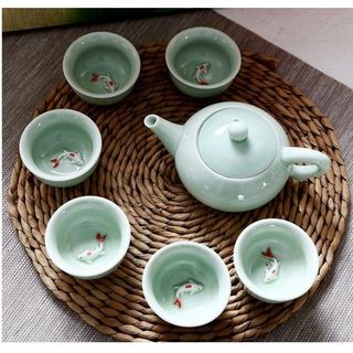 Bộ Ấm Trà Cổ Con Cá (THÙNG 36B)