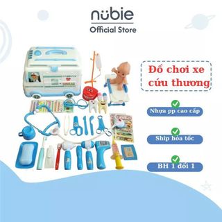 Nubie Đồ Chơi Bác Sĩ Xe Cứu Thương Có Đèn, Nhạc Cho Bé Nhập Vai Mô Phỏng Thiết Bị Y Tế, Khám Bệnh