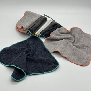 Bộ 4 Khăn lau tay MJ vắt sổ 32x32cm, cotton 100% thấm hút tốt, mềm mại