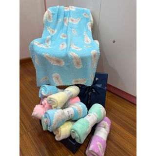 Khăn tắm lông cừu siêu mềm cho bé, Hình Lông vũ, KT 50x100cm